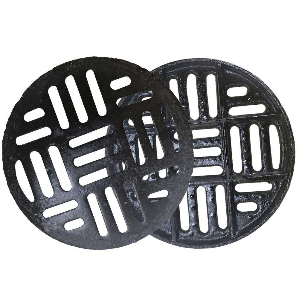 Griglia di scarico rotonda in ghisa resistente, 30 cm, 50,8 cm, 61 cm, per uso esterno, resistente griglia per fognatura per un drenaggio efficiente (30 x 3 cm)