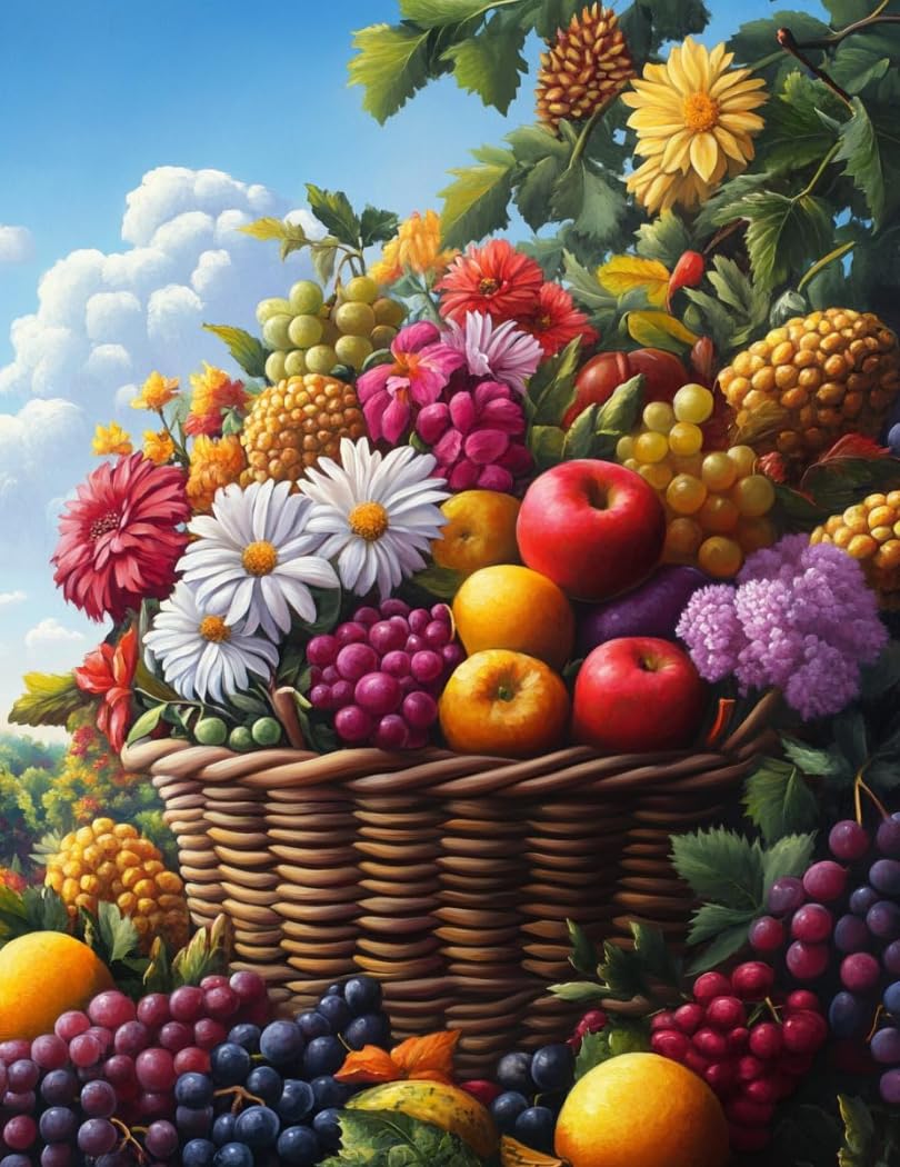 FanZheZhe 11Ct Cross Stitch Kits，Count Counted Stamped Pre Printed Cross Stitch Embroidery Kits for Adults Beginners Starter Advanced Easy Crossstitch Fruit 11Ct50X70Cm