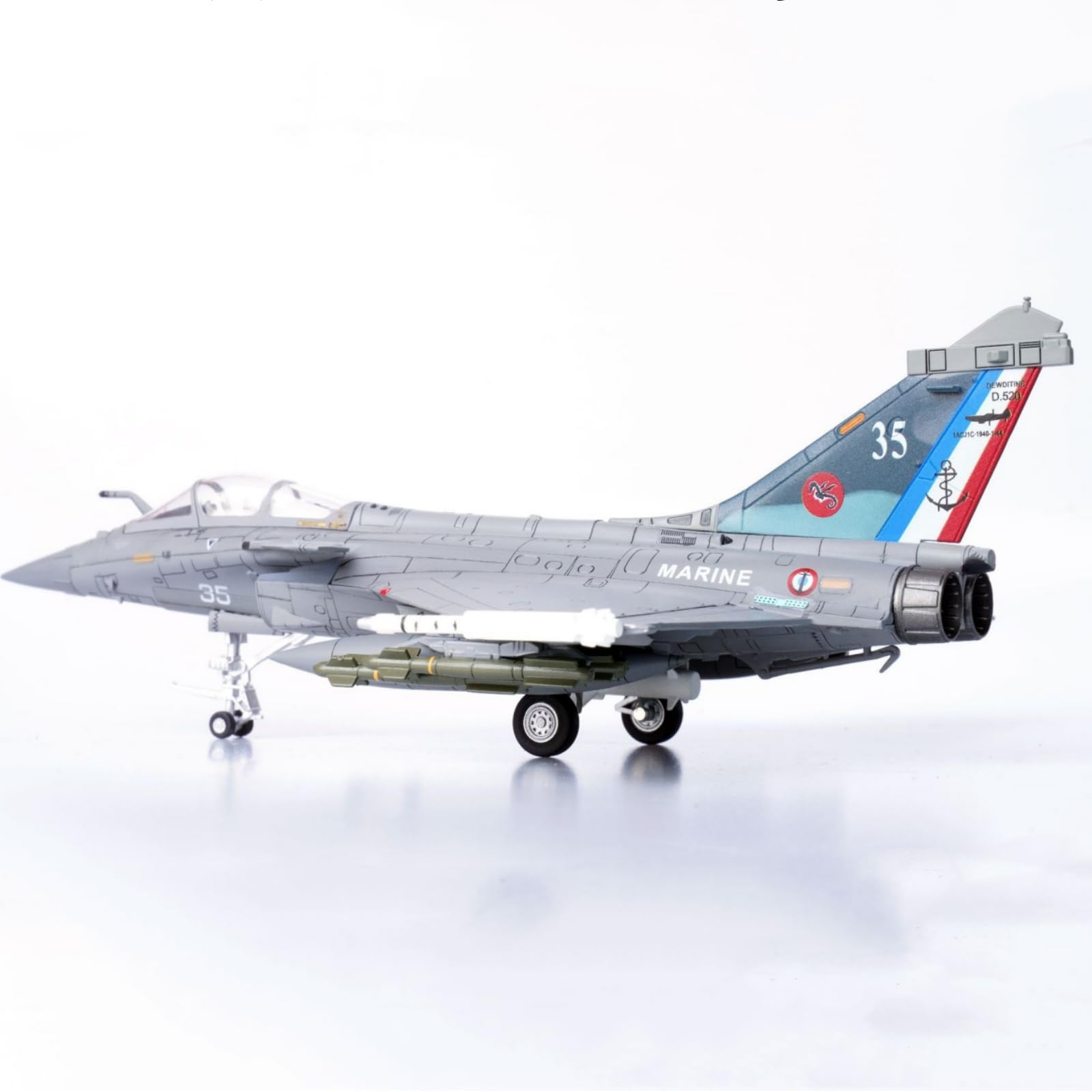 Avión de combate tipo M Rafale de la Fuerza Aérea Francesa 1:72, modelo de avión de combate fundido a presión en miniatura para colección