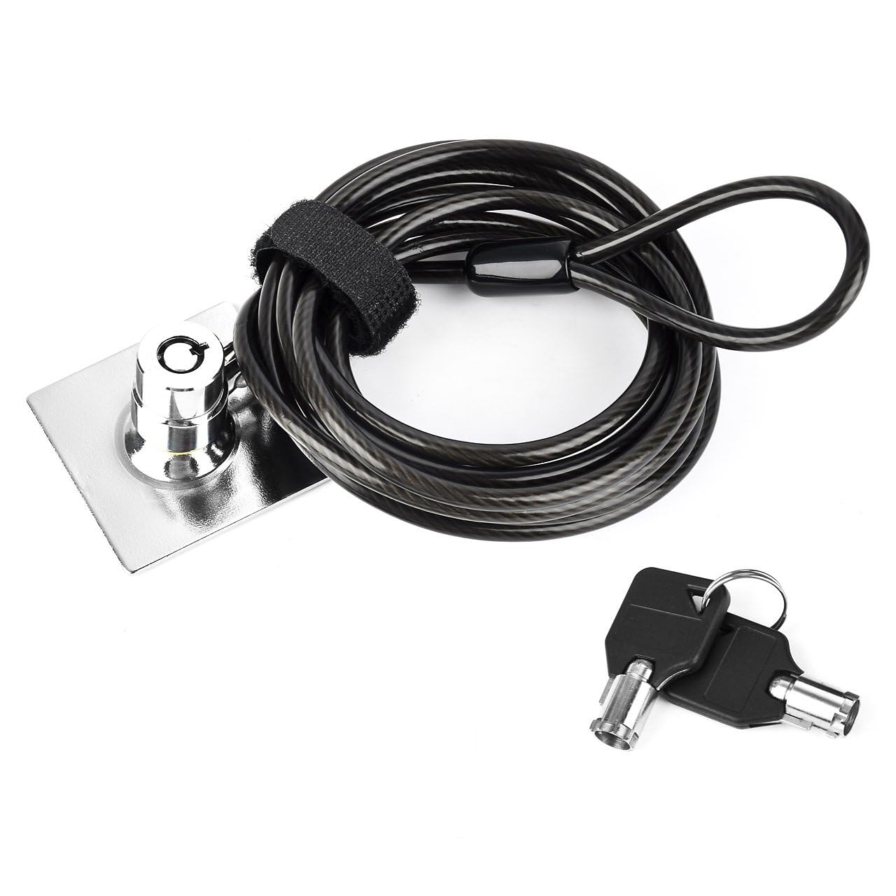 Antifurto per computer portatile, con cavo di sicurezza adesivo 3M resistente, lunghezza cavo: 2 m con 2 chiavi, per portatile / tablet / telefono