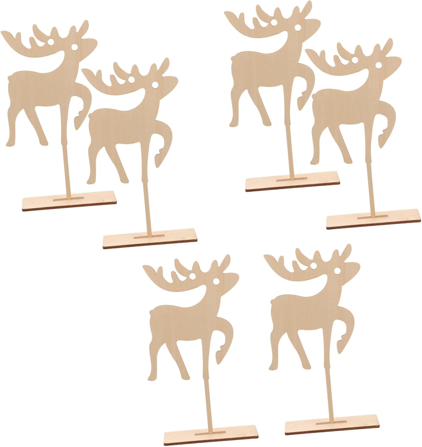 EXCEART 6pcs Christmas Wood Hanging Ornaments Elk Modeling Pendants for Xmas Tree Decorations Reusable Rustic Decor for Home Garden Door and Wall Holiday Celebrations