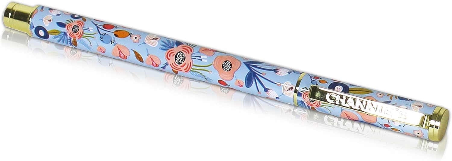 Channie's Beautiful Floral Rollerball Pen - Smooth Writing & Perfect for Home Office, Pen for Handwriting, Great Gift Idea for Teachers, Graduation Coworkers - Light Blue - Image 3
