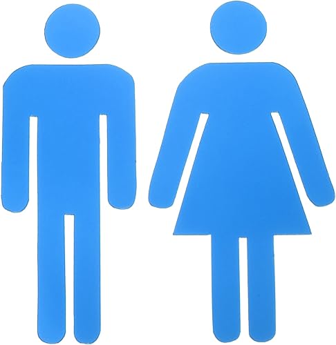 Miniatura 10 de PATIKIL Letrero de baño de 6.3 pulgadas, 1 juego de acrílico autoadhesivo para baño de hombres y mujeres, letrero de género para compras de