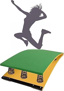 Trampolín de salto de altura Rampa elástica de trampolín curvo profesional con 6 resortes, equipo deportivo for entrenamiento de salto o salto de altura con voltereta hacia atrás for adolescentes Prác