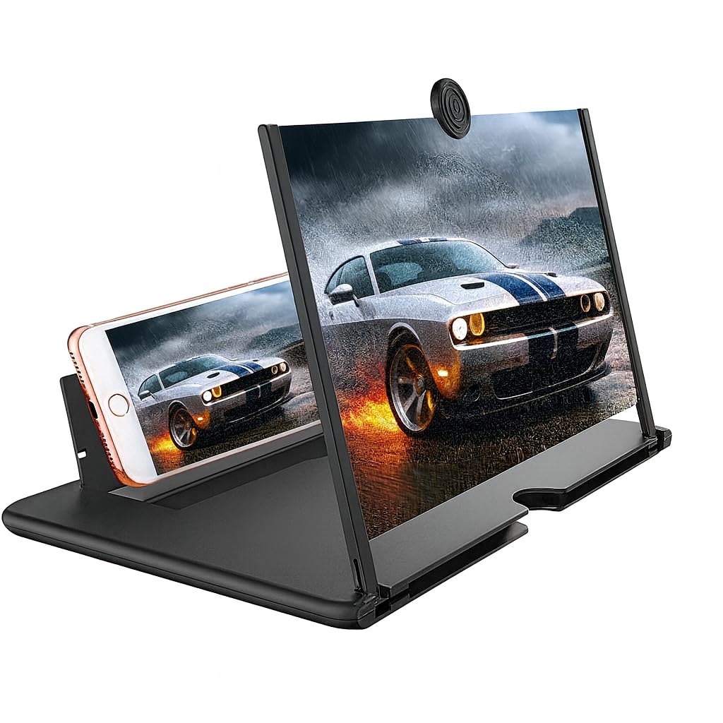 Phone Screen Magnifier – 8 Inch HD Mobile Screen Amplifier for All Smartphones, Foldable Stand, Eye-Protection Display for Movies, Videos, Gaming & Study | Portable Phone Projector