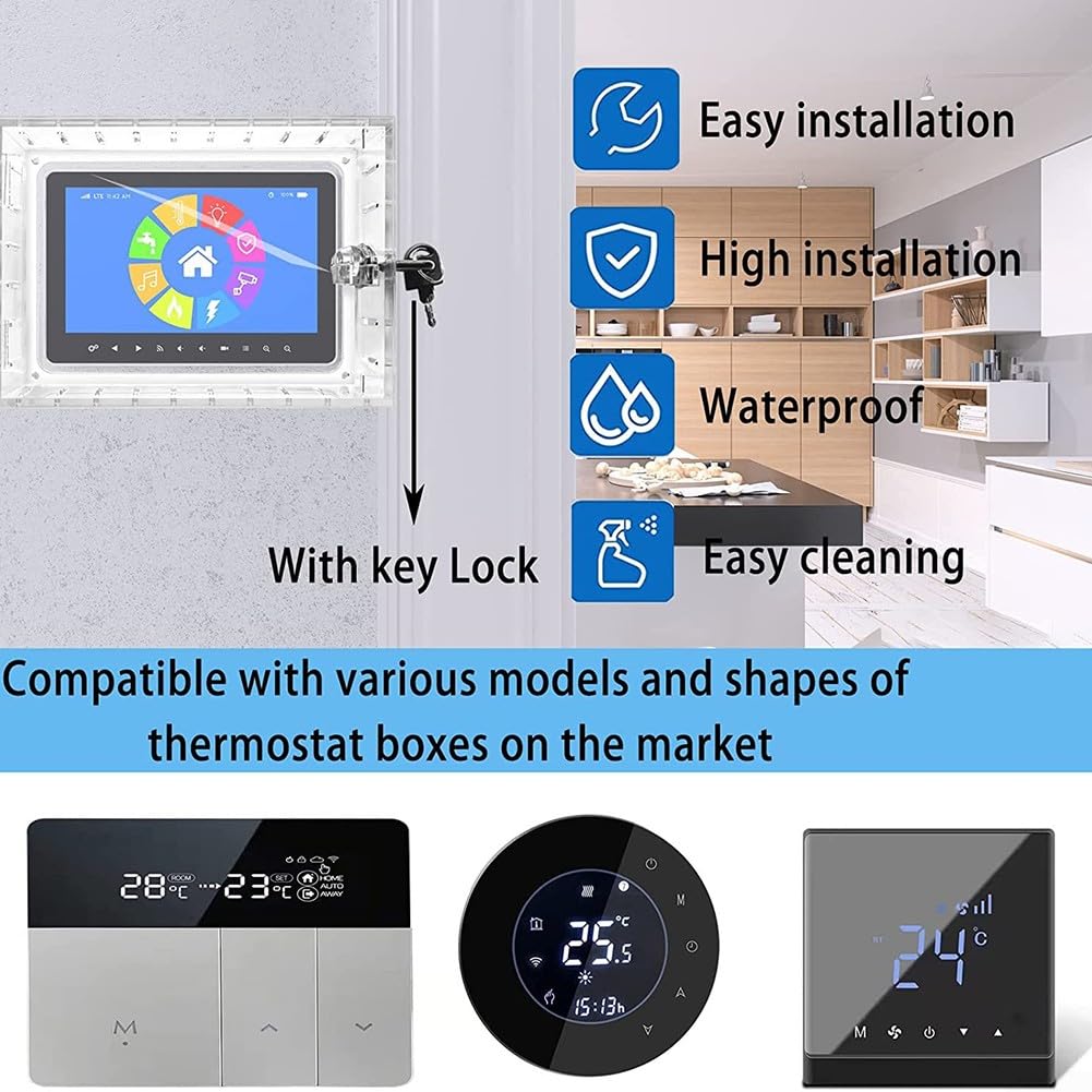 Caja Protectora Transparente Para Termostato Con Cerradura De Combinación – Evita Ajustes No Autorizados, Ahorro Energético