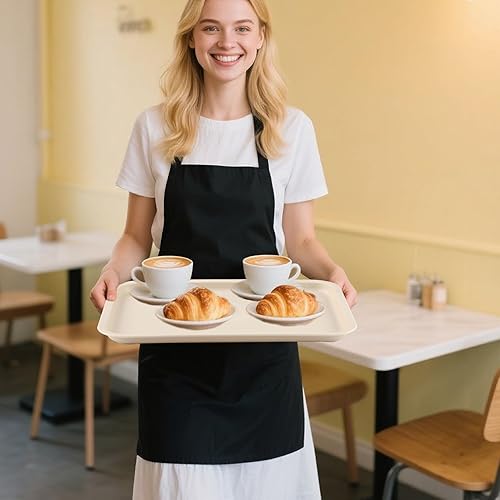 Miniatura 7 de Cieovo Paquete de 10 bandejas para servir comida rápida, colorida bandeja rectangular para cafetería, para restaurante, hogar, escuela, suministros