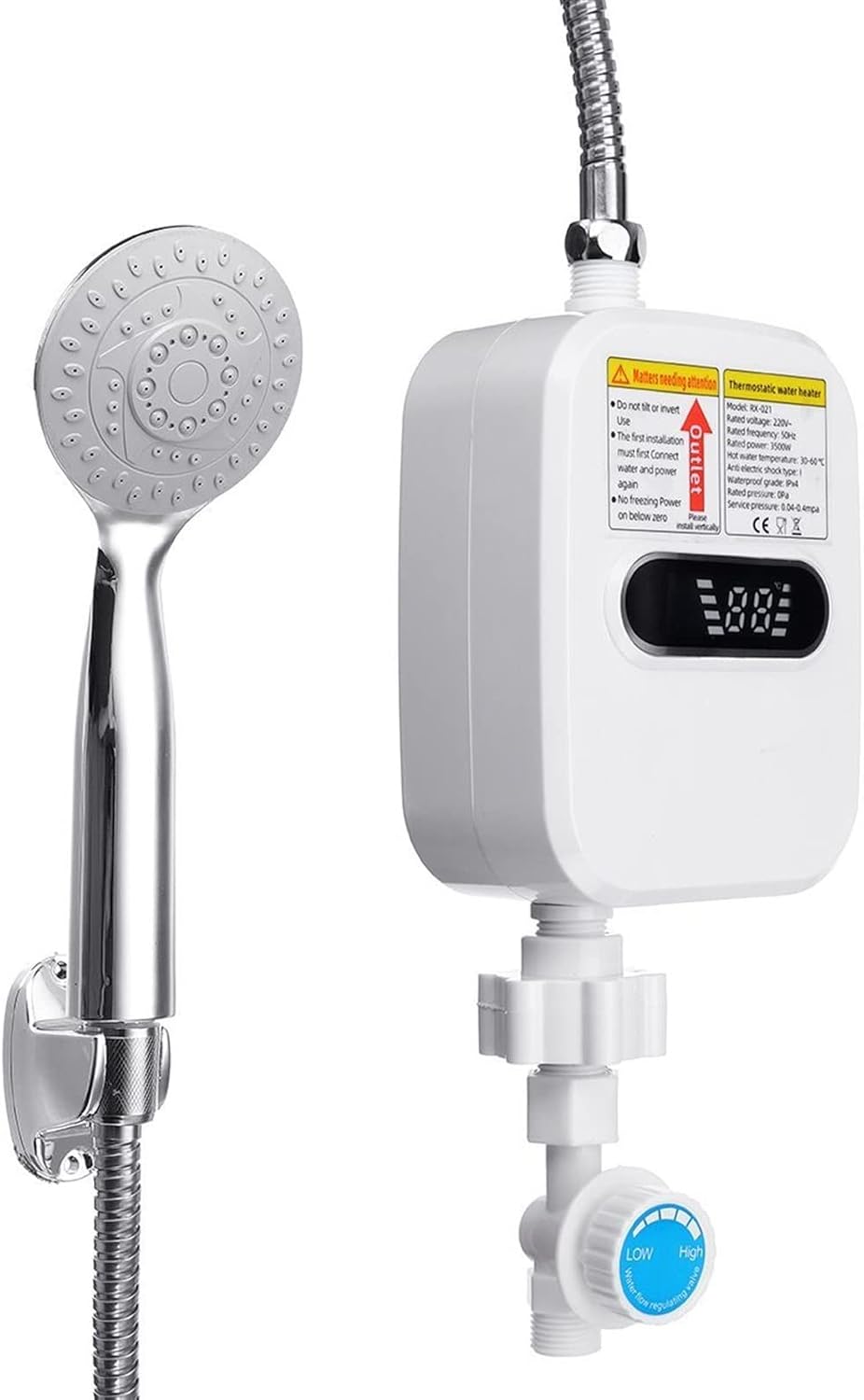 QCLUEU Instant Electric Hot Water Heater, 3.5kw LED Display