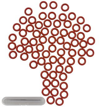 100PCS 007 Silicone O-Ring, 70A Durometer, 5/32 ID, 9/32 OD, 1/16 Width, Red, Free with Installation Tools,Replacement for EATC Temperature Controller