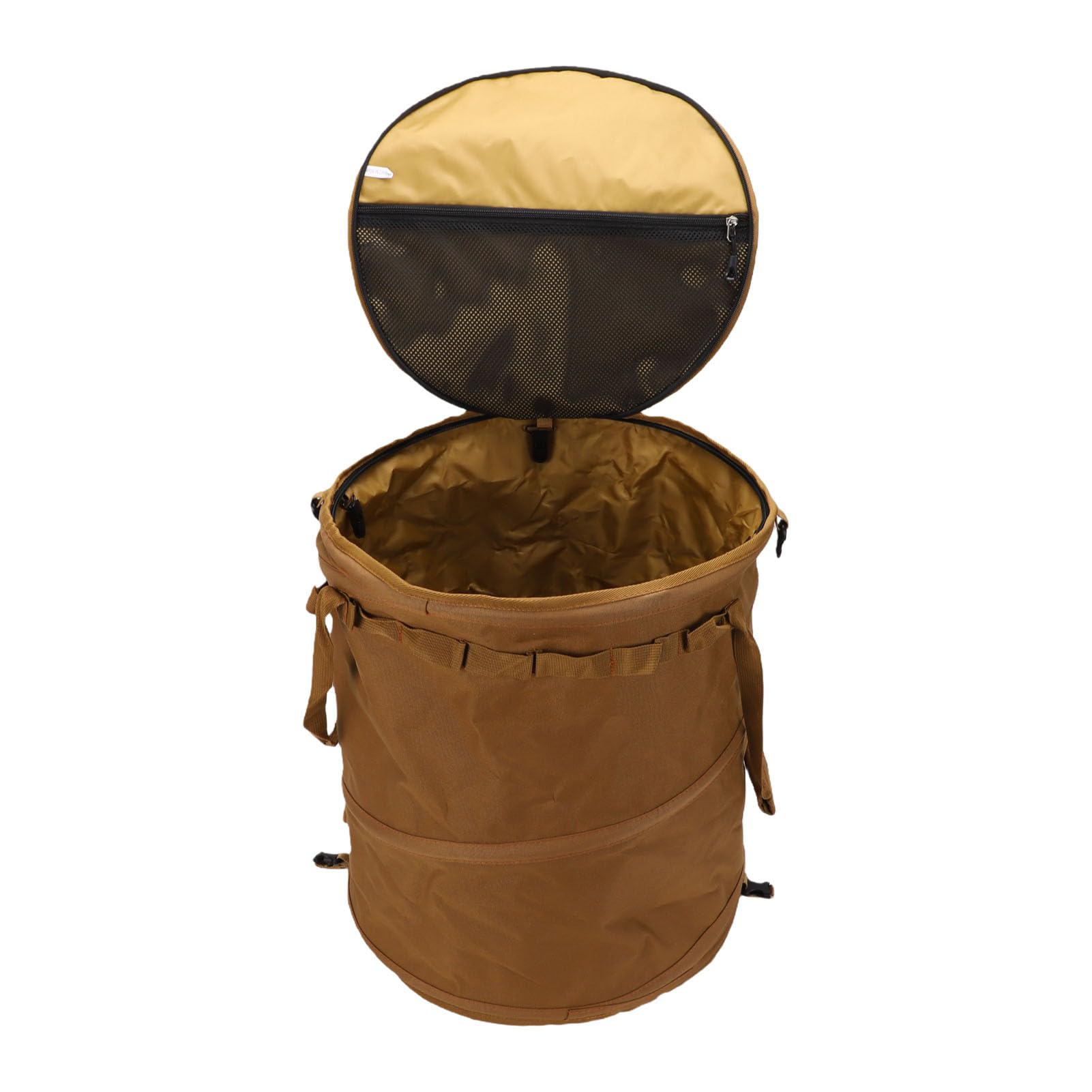 Bote de Basura Plegable, Contenedor de Almacenamiento Emergente Portátil Resistente de 62L para Aventuras Al Aire y Organización del Hogar (BROWN)