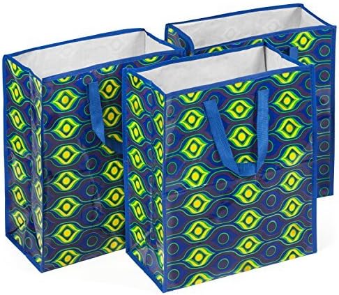 6 Pack - Extra Duty Reusable Grocery Bags - 15.5H x 14.W x 7D - Foldable Shopping Totes