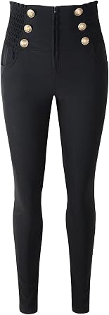 Womens 50s Retro Rockabilly Style High Waist Pinup Pants