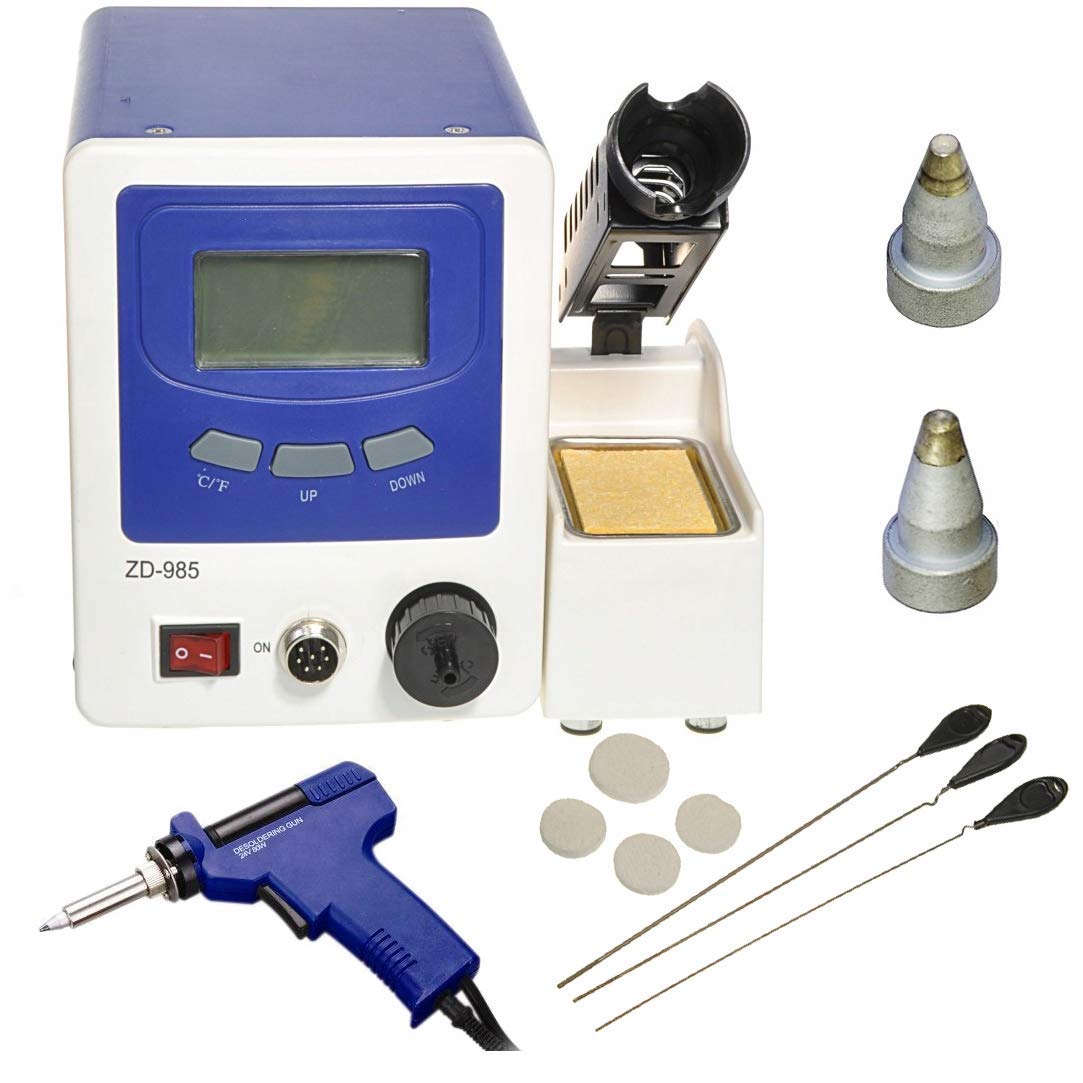 DISSALDATORE ZD-985 ESD STAZIONE PISTOLA DISSALDANTE DESOLDERING STATION DESOLDER 80/130 WATT
