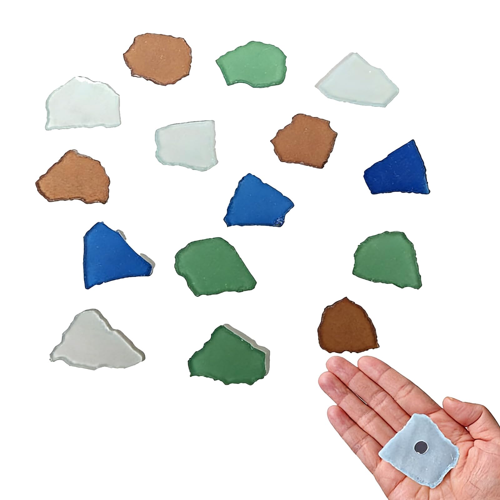 NVOQILIN 15 Piece Creative Sea Glass Fridge Magnets Assorted Shape Color Sticker for Refrigerator Offices Blackboard Irregular Shape Fridge Magnets