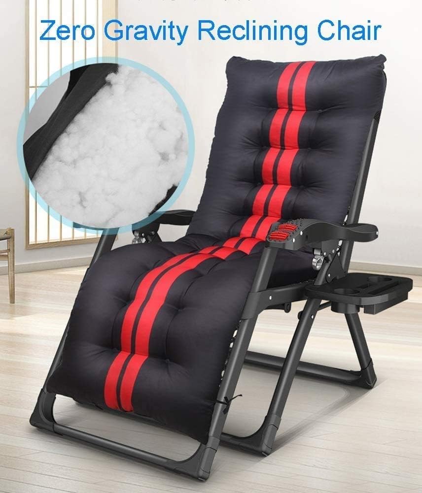 Sun Lounger Garden Chairs Oversize Patio Chairs Reclining for Heavy People Outdoor Beach Lawn Camping Portable Chair Foldable Home Lounge Deck Chair Support 200kg with Cushions