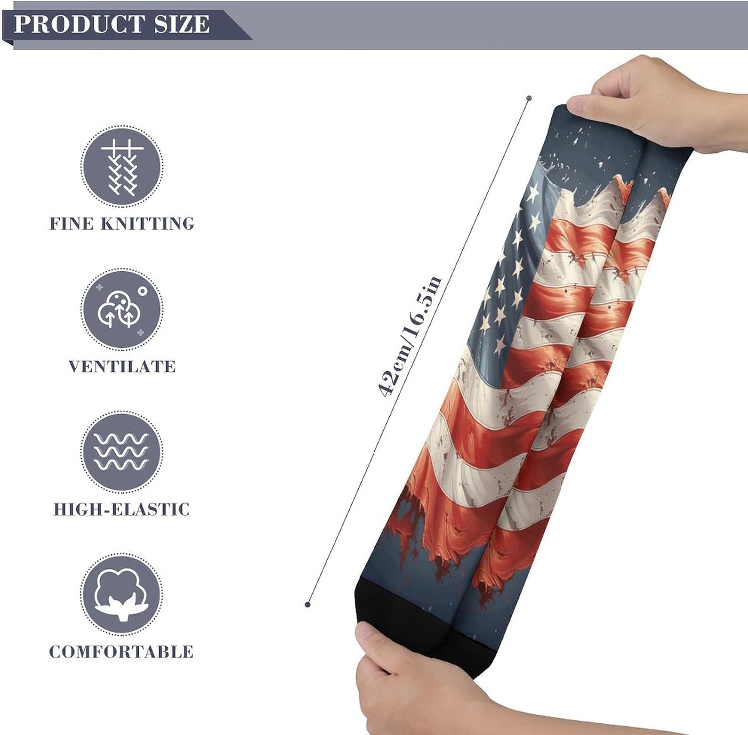 Stars And Stripes Socks Casual Athletic Long Sock Lightweight Sport Crew Sock Cozy Work Boot Socks for Hiking Sports Running Workout Gym
