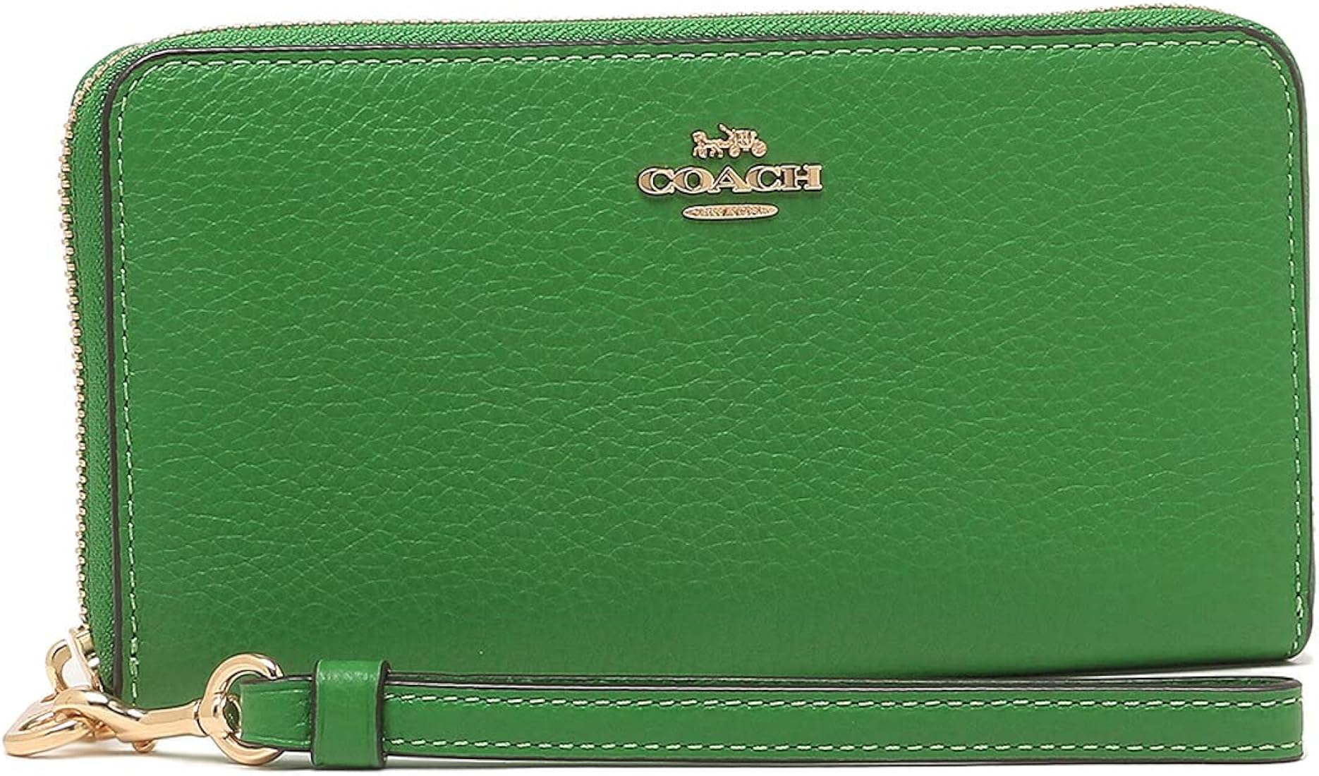 COACH] ラウンドジップ長財布 ストラップ付 C4451（ケリーグリーン