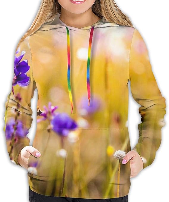Amazon.com: Wild Orchids Plant Purple Flowers Hoodie Sweatshirts for Women Hoodie Casual Hooded 