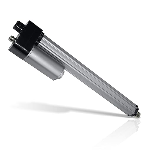 Progressive Automations 12V Water-Resistant Linear Actuator - 12 inches Stroke, 450 lbs Force, IP66 for Industrial, Solar Usage, Brushed DC Electric Motor & Stainless-Steel Stroke Rod, PA-10