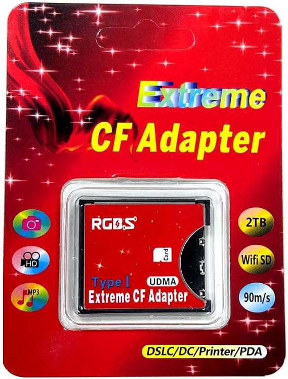 RGBS SD SDHC SDXC to High Speed Extreme Compact Flash CF Type I UDMA Memory Card Adapter support 16/32/64/128 GB