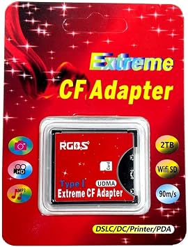 RGBS SD SDHC SDXC to High Speed Extreme Compact Flash CF Type I UDMA Memory Card Adapter support 16/32/64/128 GB