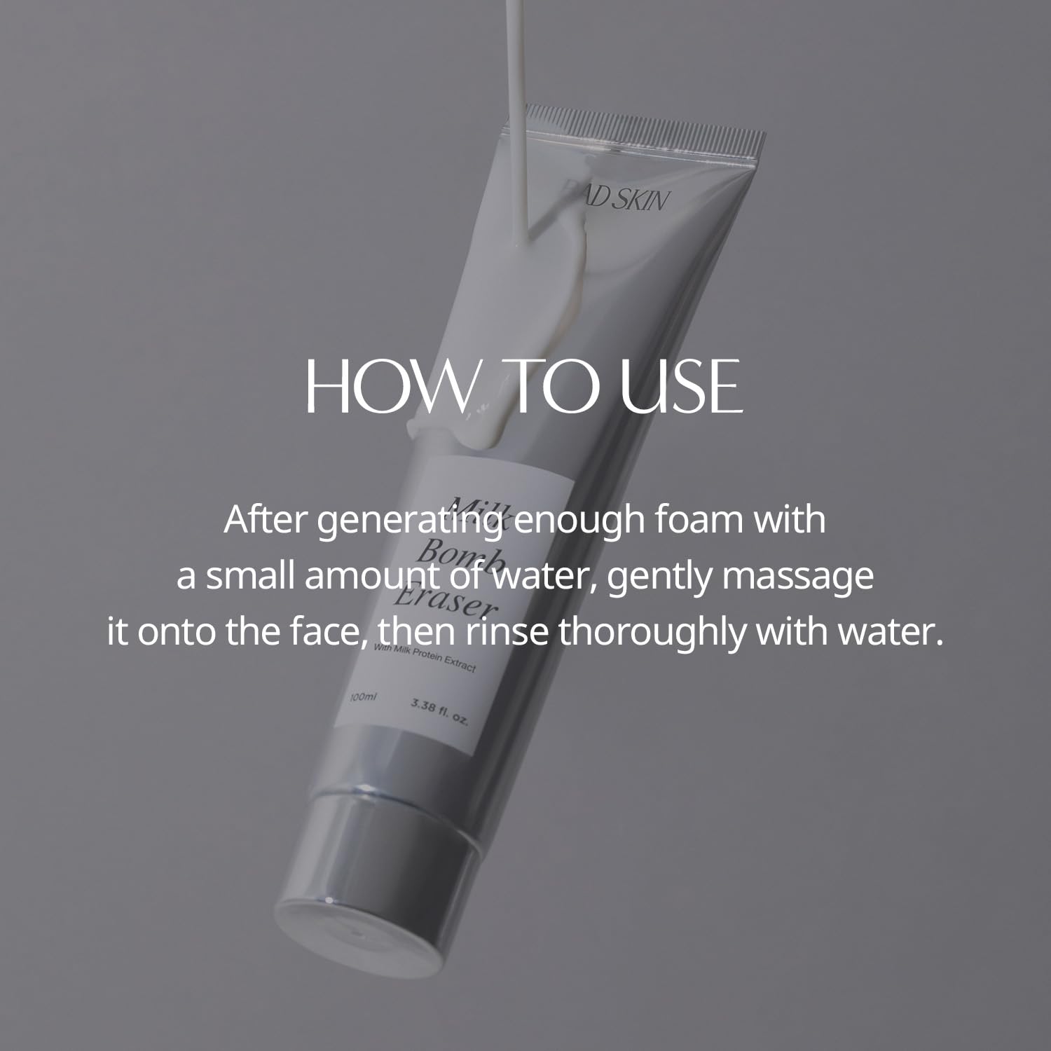 BadSkin Milk Bomb Eraser 100ml | Gentle Daily Cleansing Foam with Milk Protein Extract & AHA/BHA | Hydrating & Pore Cleansing Formula | Made in Korea - Image 9