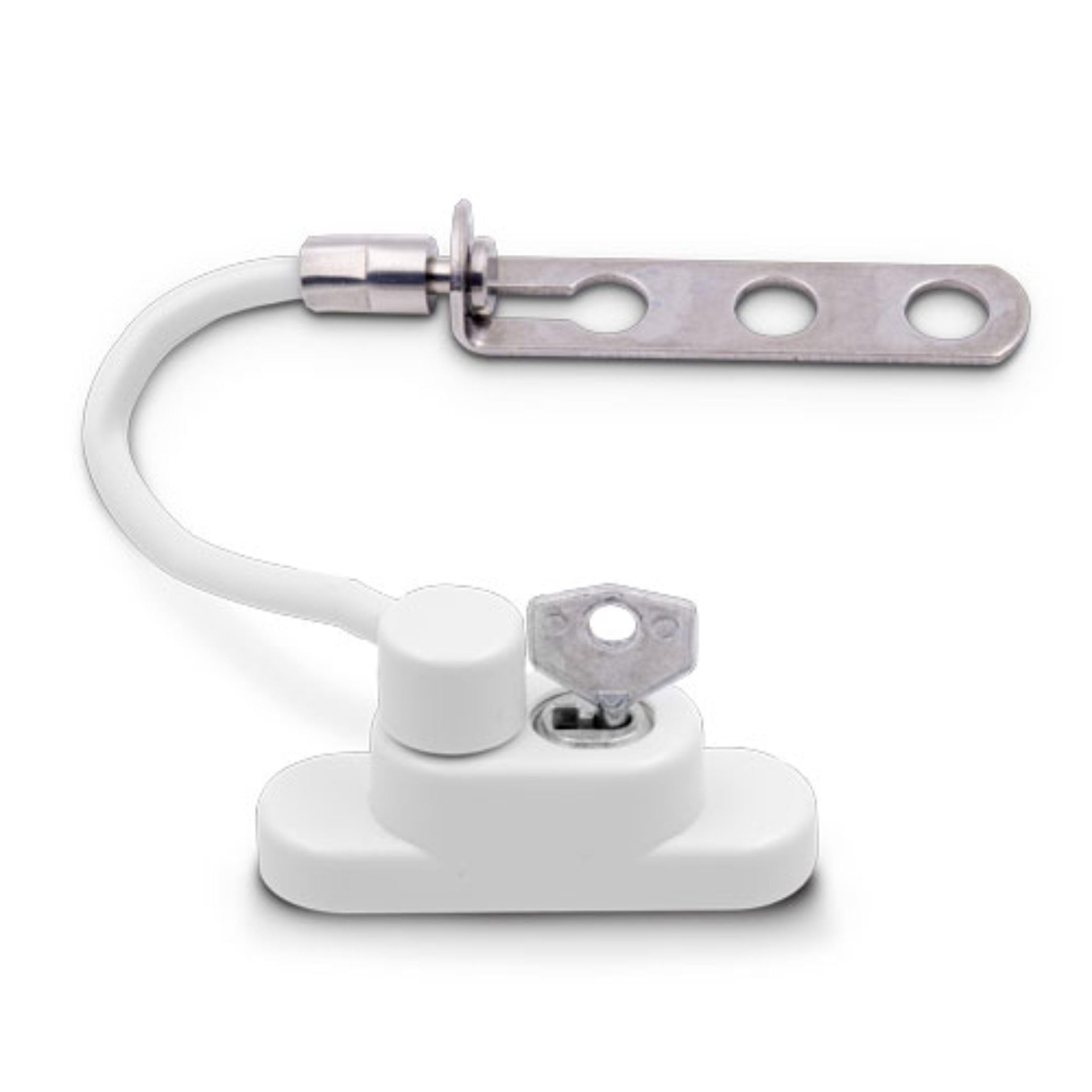 Universal Espag Window Cable Restrictor – Child Safety Window Guard with Under-Handle Fixing Plate – Easy-Fit, Low-Drill Installation, Multi-Substrate Fixings Included