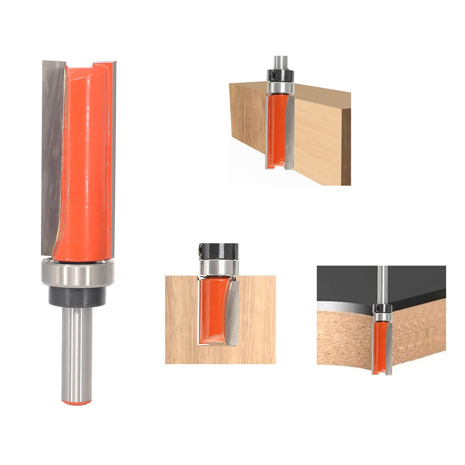 Fresa de enrasado de 8 mm, fresadora de enrasado, rodamiento de bolas superior, fresa superior para carpintería, herramienta de corte para madera