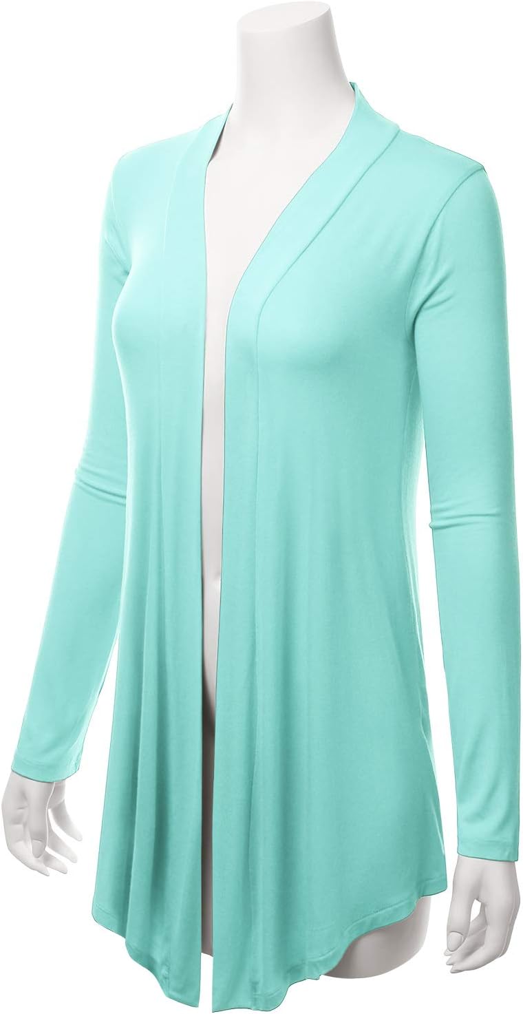 LALABEE Women's Draped Open-Front Long Sleeve Light Weight Cardigan (S~3XL) Small Lbt007_aqua