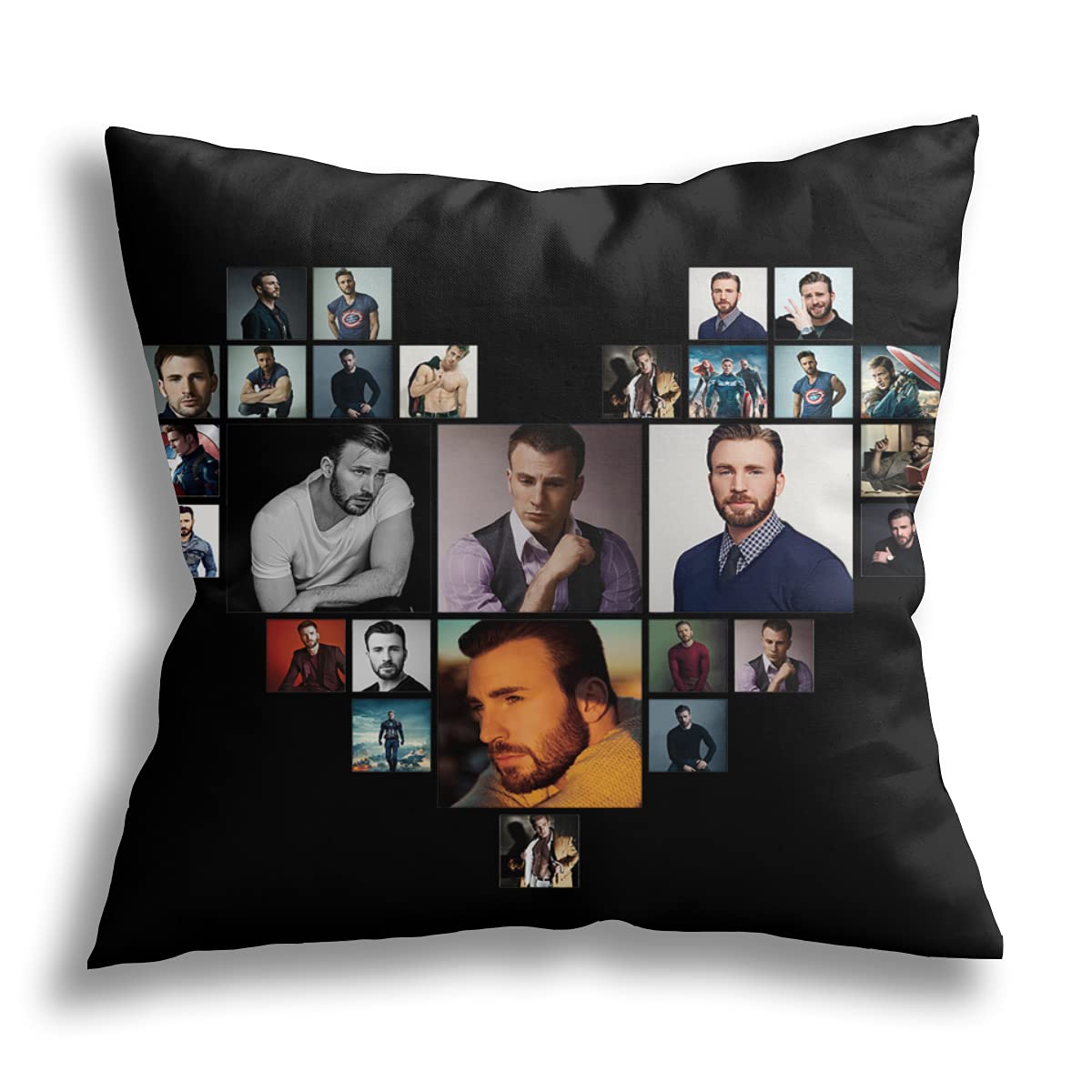 Fyess Decor Pillow Case Collage Pattern Soft Captain-A Throw Pillowcase Short Plush Pillow Cover 18in×18in