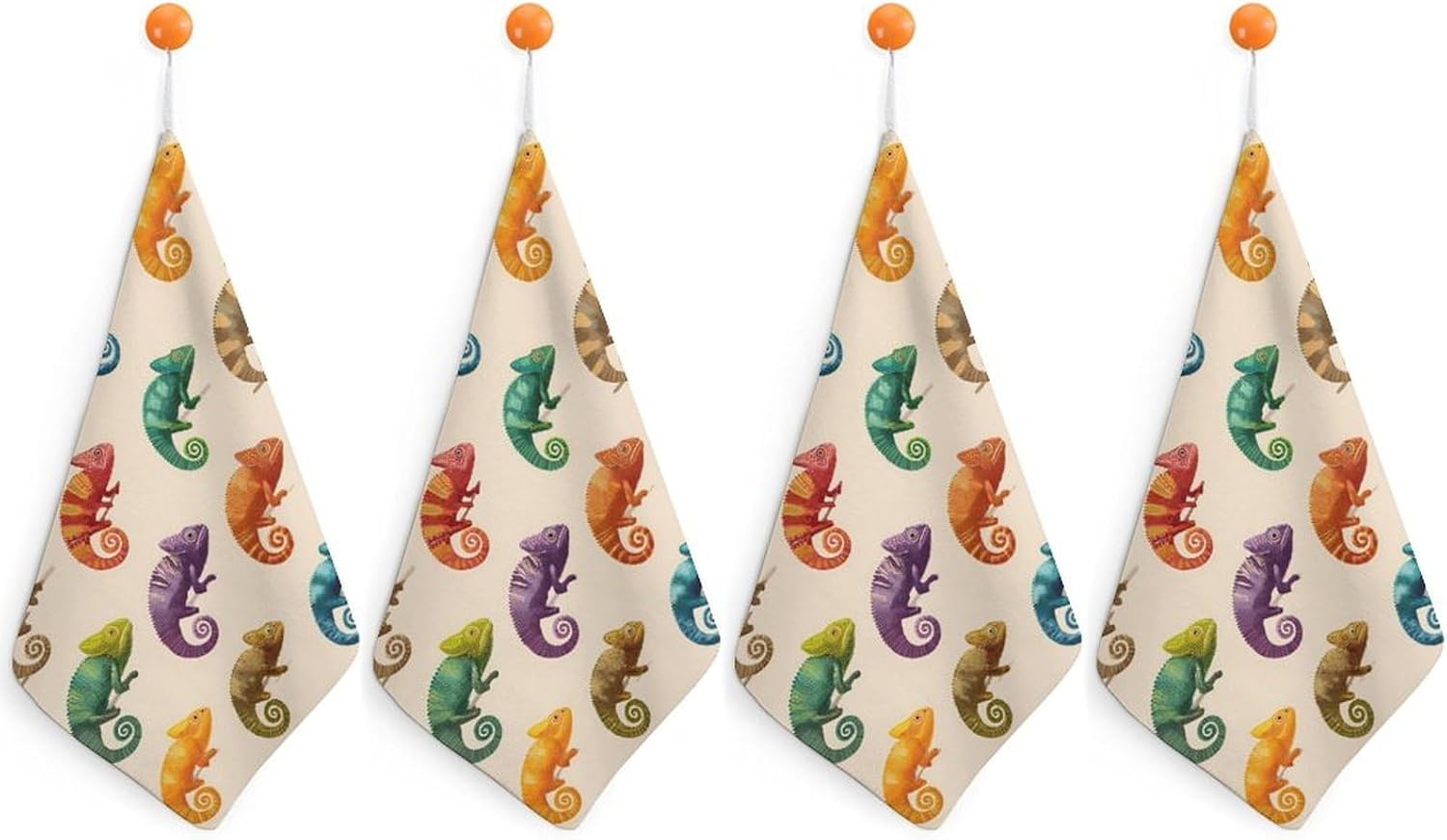 Cute Chameleons Hand Towels for Bathroom Handkerchief | Absorbent,with Hanging Loop,Kitchen Towels,for Home Hotel,Soft