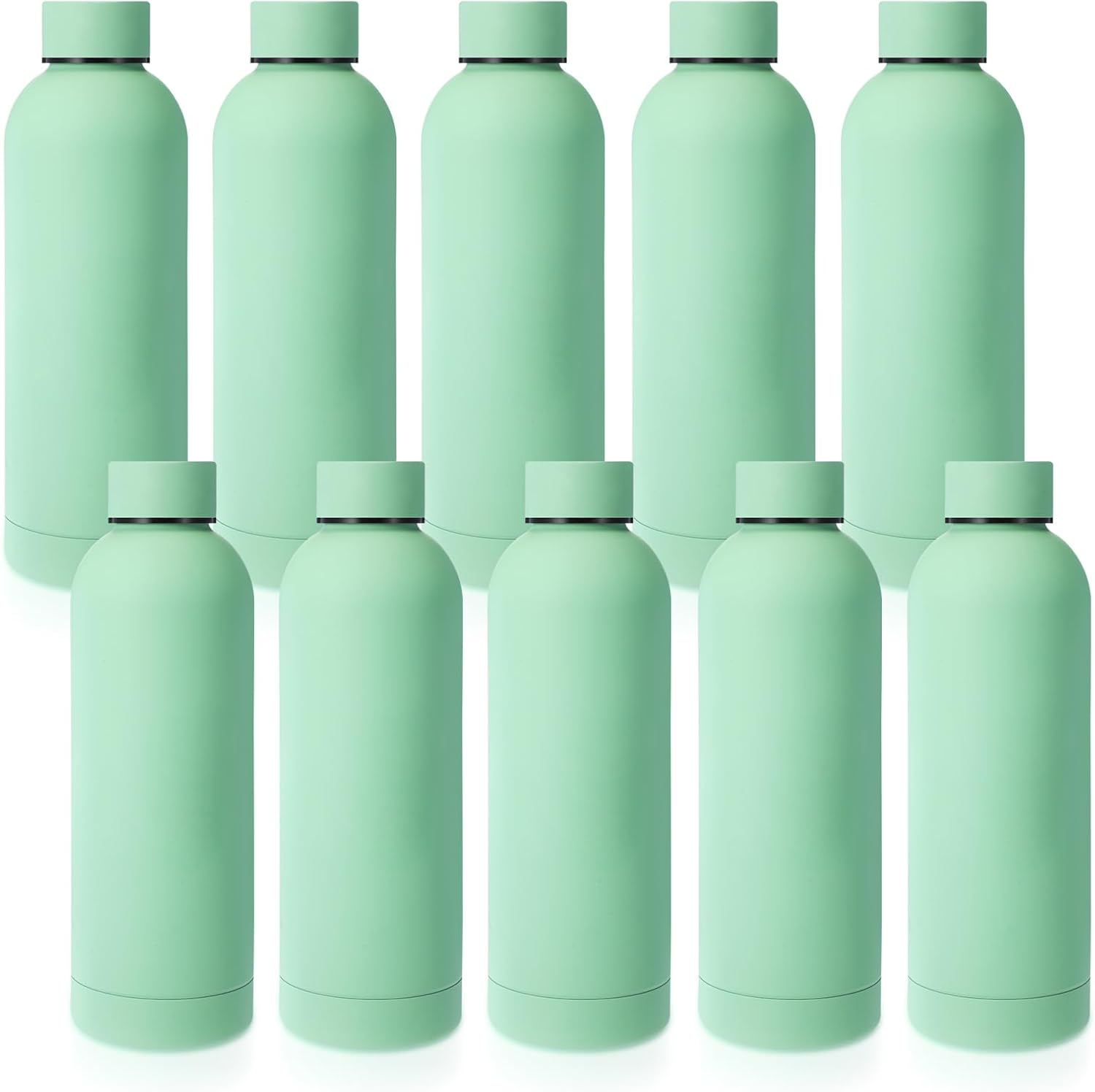 Bokon 10 Pcs Stainless Steel Water Bottle Bulk Christmas Housekeeping EVS Gifts School Double Layer Vacuum 17 oz Small Mouth Sport Insulated Metal Teacher Reusable Flask Leakproof Lid