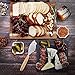 hecef Acacia Wood Cheese Board Set with Black Slate & Cheese knife, Wooden Charcuterie Platter & Serving Tray for Cheese, Crackers and Meat