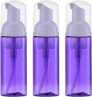 Owlyee 2oz Foam Bottle (3PCS) Empty Foaming Pump Dispenser for Hand Soap, Lash Cleanser, Shampoo to Travel (60ml, Purple)
