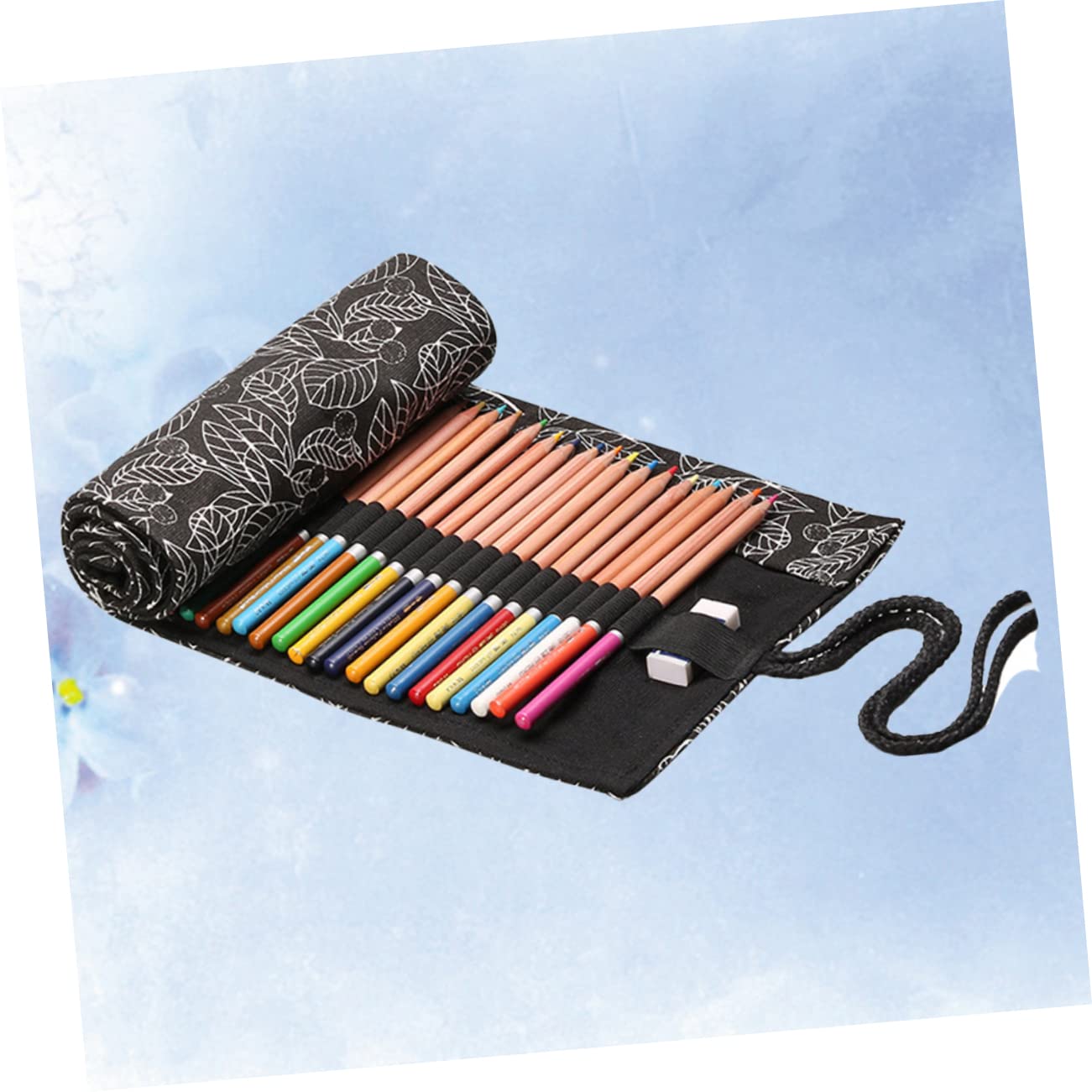 STOBOK 3stücke Praktisches Fächer Canvas Stifte-rollmäppchen Großer Stauraum Für Reisen Zeichnen Und Malen Tragbar Und Elegant Mit Schönem Muster Schwarze
