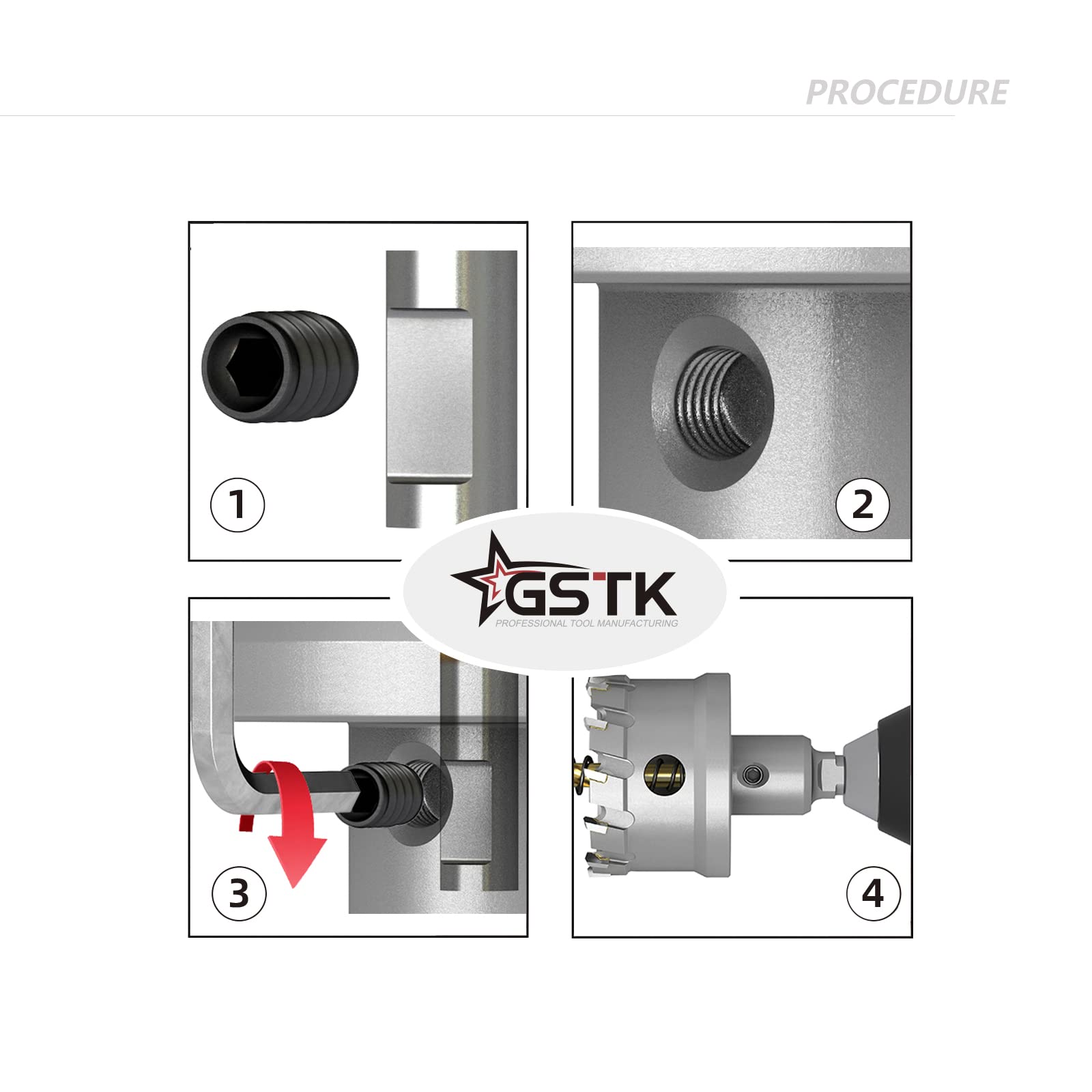GSTK - Juego de 26 sierras de corona de carburo de tungsteno muy resistentes para metal, hierro y acero inoxidable, 24 sierras de campana con 2 brocas centrales piloto adicionales