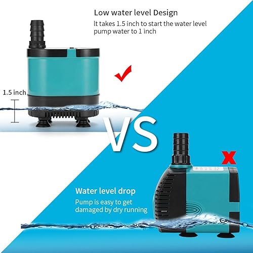 Miniatura 5 de Sump Pump Submersible,Anti-leakage and Water Proof Pond Pump  Water Fountain with No Pollution, for Fountains Aquarium Fish Tank Fish Pond