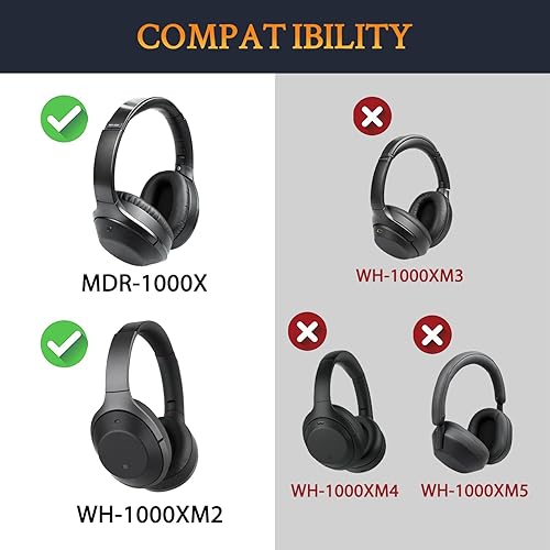 Miniatura 2 de SOULWIT Almohadillas de repuesto de gel refrescante para auriculares Sony WH-1000XM2 (WH1000XM2) y MDR-1000X (MDR1000XX), almohadillas para los