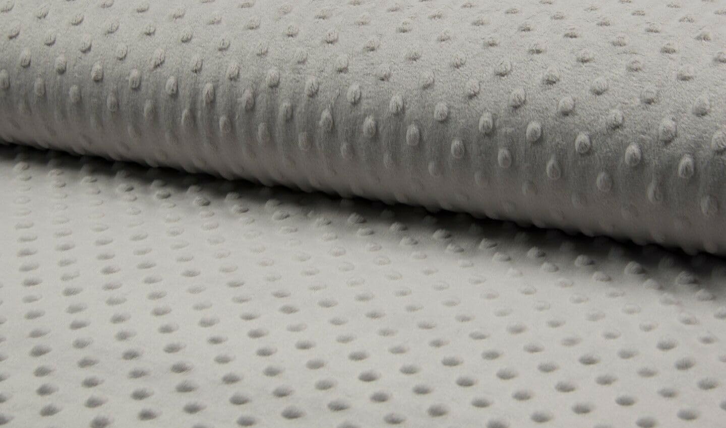 Dimple DOT Supersoft Fleece Fabric Cosy Blanket Plush Kids Cuddle-Worthy Soft Material - 160cm Wide (Silver Grey, 1 Metre)