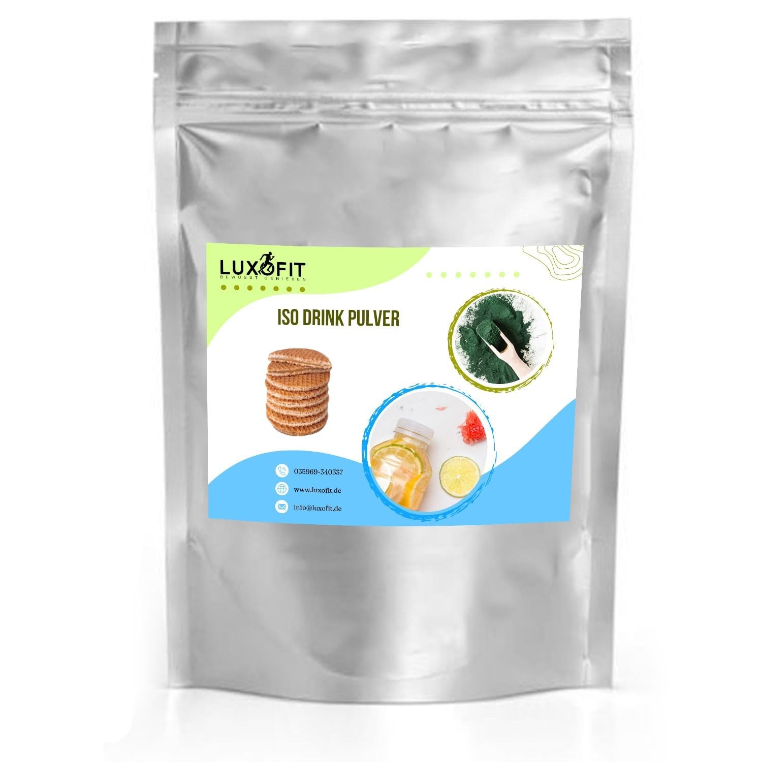 Luxofit Belgischer Keks Isotonisches Getränkepulver, Elektrolytgetränk mit L-Carnitin, Natürliche Farbstoffe, schnelle und einfache Zubereitung, Made in Germany (10 Kg)