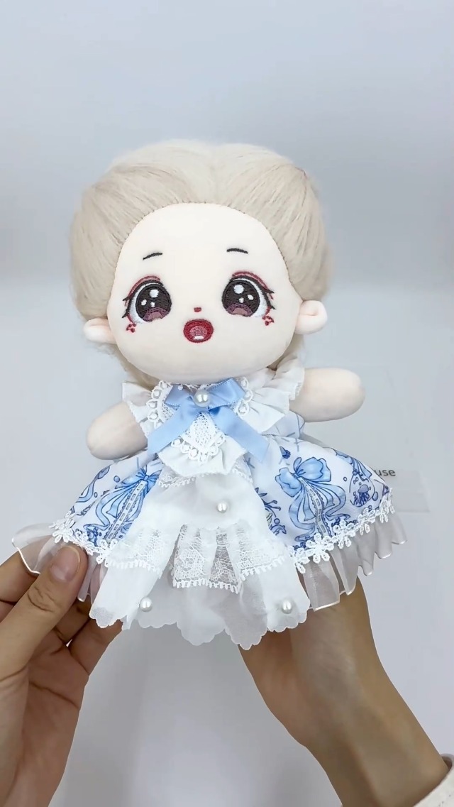 Amazon.co.jp: niannyyhouse 20cm ぬいぐるみ 服 ブルー ドレス ヘッド