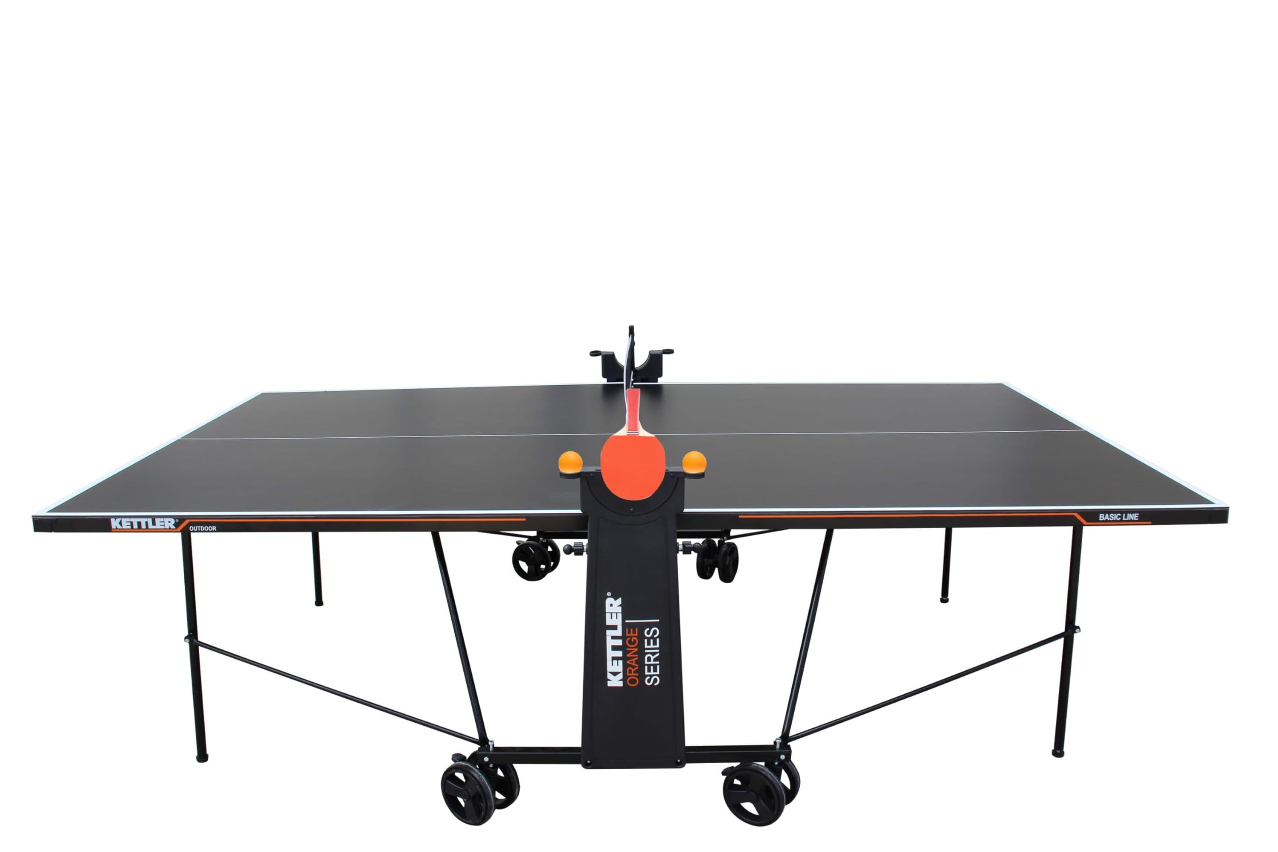 KETTLER Tischtennisplatte Basic Outdoor – Klappbar, wetterfest, mit Rollen