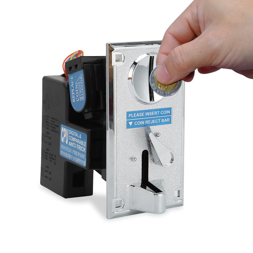 Multi Coin Akzeptor, Anti Interferenz Münzprüfer mit präziser Erkennung, DC 12V, kompatibel mit Verkaufsautomaten, Spielen, Kunststoff, 20 bis 28 mm, 1 Packung