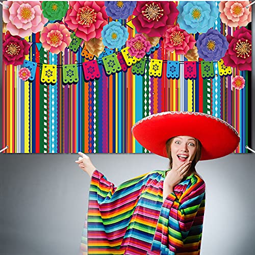 Fondo fiesta mexicana papel picado 70x43 in miniatura 5