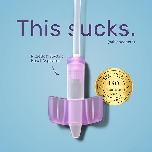 Miniatura 8 de Dr. Noze Best Paquete del primer año del bebé  Aspirador nasal eléctrico para bebés diseñado por pediatras con pieza nasal para recién nacidos y 40