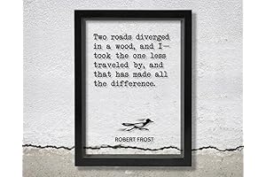 Robert Frost Floating Quote in Transparent Acrylic Frame - 'Two Roads Diverged...