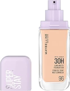 Maybelline New York 30H Lumi Matte Foundation, Langanhaltend ultra-frischer Look mit mattem Finish, Aufbaubare & lichtreflektierende Foundation, Farbe: 96 Sehr Hell-Hell, Neutral, Superstay