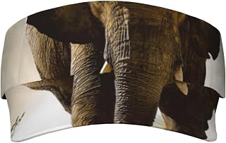 Elephant Printed Sports Sunscreen Hat, Adjustable Breathable Hollow Top Baseball Cap, for Men and Women Black