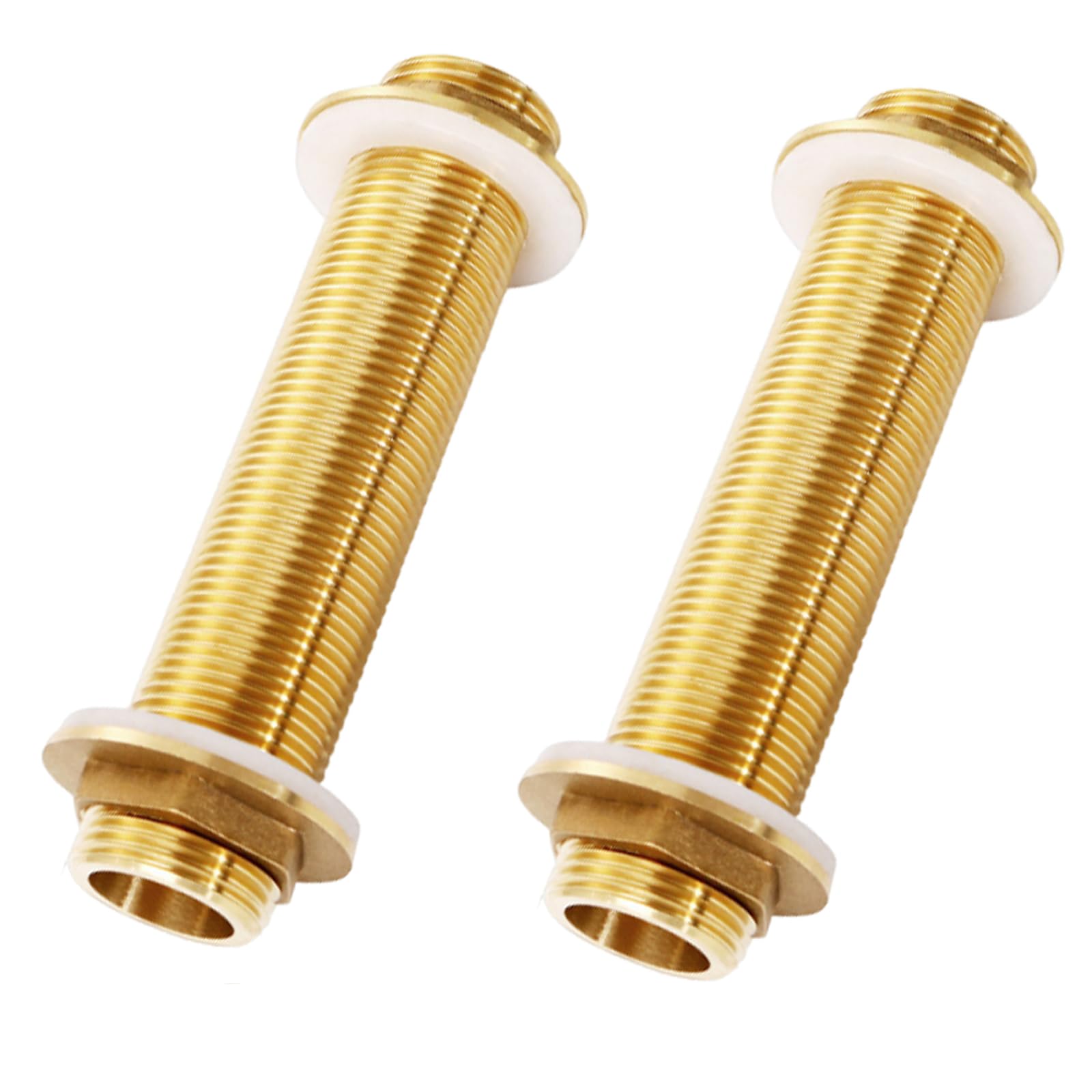 2 PièCes G3/4 Raccord Cloison En Laiton, 12 Cm MâLe Tuyau Fileté Raccord Tuyau, Pour Les Robinets, Les Tonneaux D'Eau Pluie, Les RéServoirs D'Eau, Les ChâTeaux D'Eau Et Les Pompes à Eau(G3/4, 12CM)