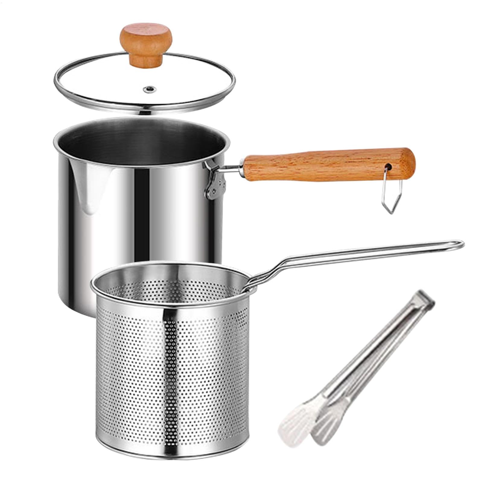 Stainless Steel Oil Filter Vaso, 2 in 1 Oil Strainer Fryer, Ampia Capacity Oil Vaso, Filtro Grease Contenitore, Kitchen Oil Filter Vaso, Stainless Oil Strainer, Filter per Frying and Cooking